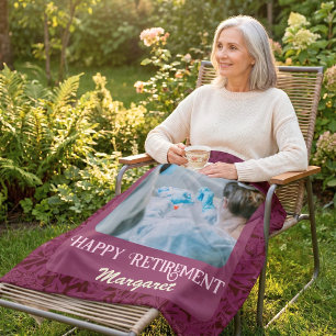 Personalized Happy Nurse Retirement Gifts Fleece Blanket
