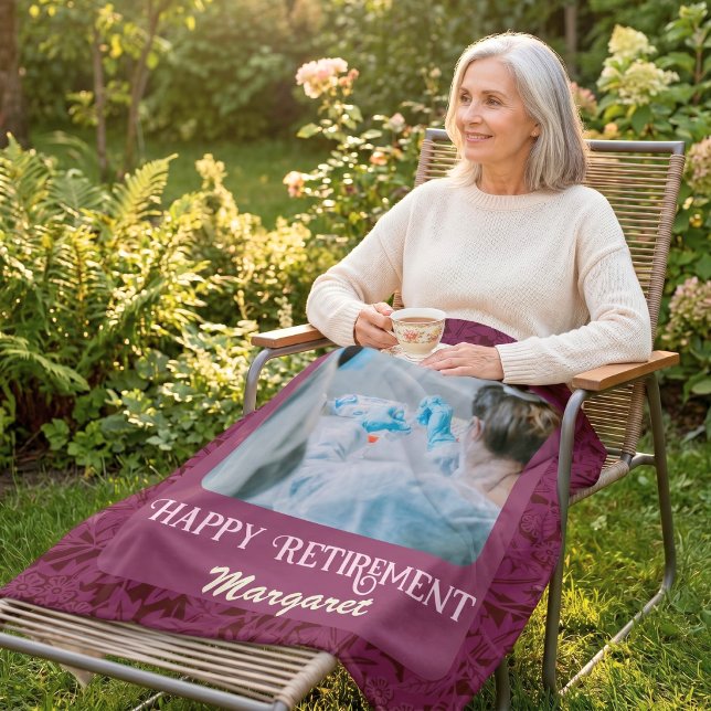 Personalized Happy Nurse Retirement Gifts Fleece Blanket (Personalized Happy Nurse Retirement Gifts Fleece Blanket)