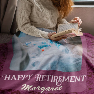Personalized Happy Nurse Retirement Gifts Fleece Blanket