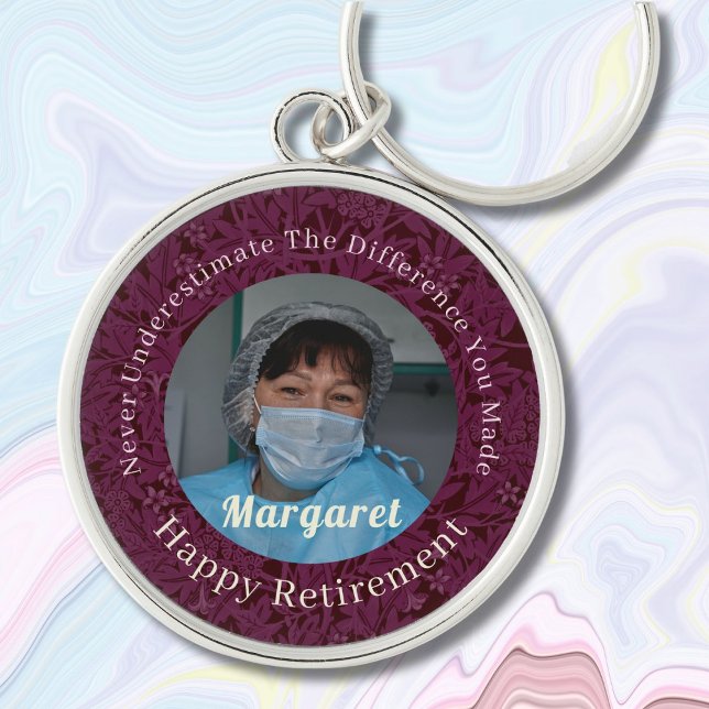 Personalized Happy Nurse Retirement Gifts Keychain (Nurse Retirement Gifts)
