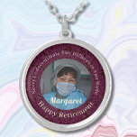 Personalized Happy Nurse Retirement Gifts Silver Plated Necklace<br><div class="desc">Our Personalized Happy Nurse Retirement Gifts Silver Plated Necklace is a beautiful and sentimental gift option for retired nurses. This is designed to honor their years of hard work and dedication. It features a photo, and you can customize the text. The necklace serves as a reminder of their impact on...</div>