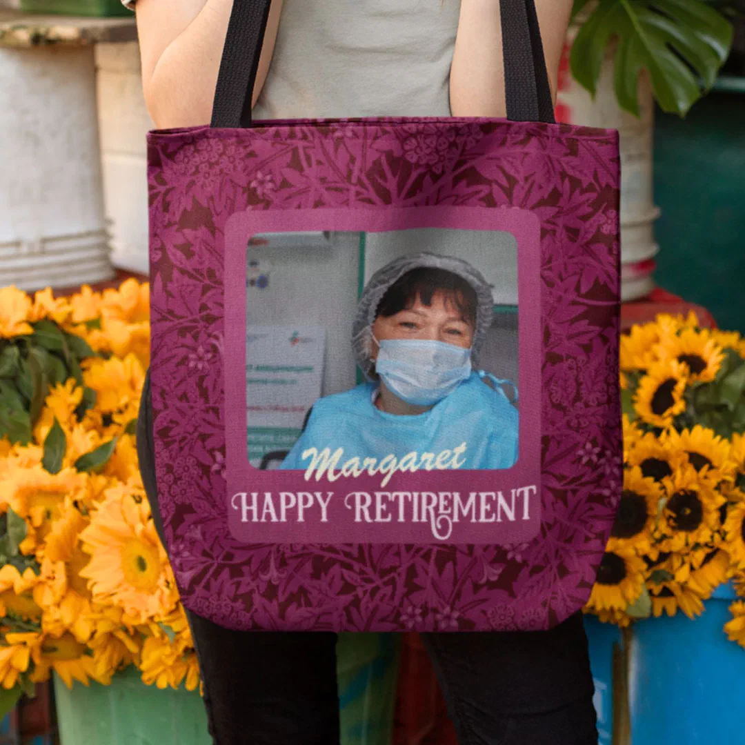 Personalized Happy Nurse Retirement Gifts Tote Bag (Nurse Retirement Gifts)