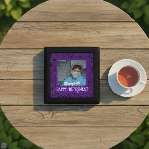 Personalized Happy Nurse Retirement Gifts Violet Gift Box