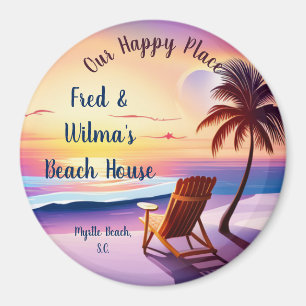 Personalized Happy Place Custom Location Magnet
