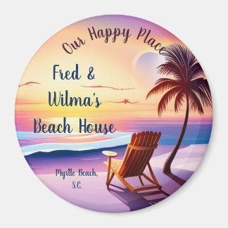 Personalized Happy Place Custom Location   Magnet