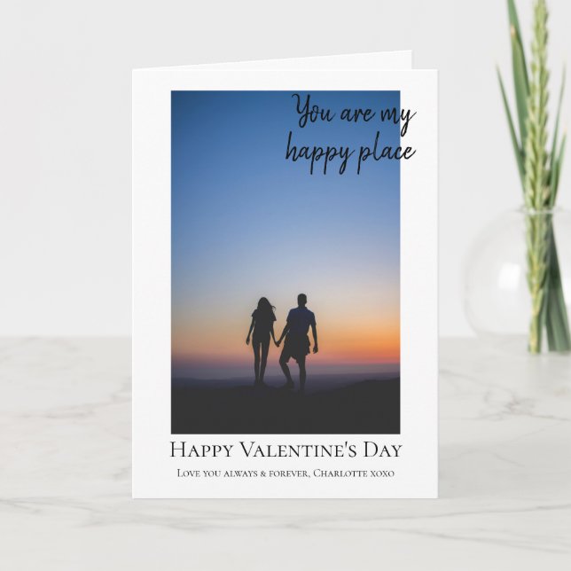 Personalized Happy Place Photo Template Valentines (Front)