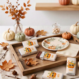 Personalized Happy Pumpkin Mini Chocolate Wraps Hershey's Miniatures