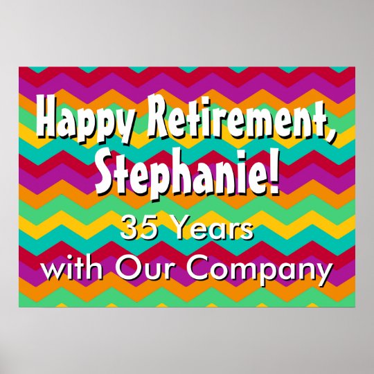 Personalized happy retirement banner poster zazzle