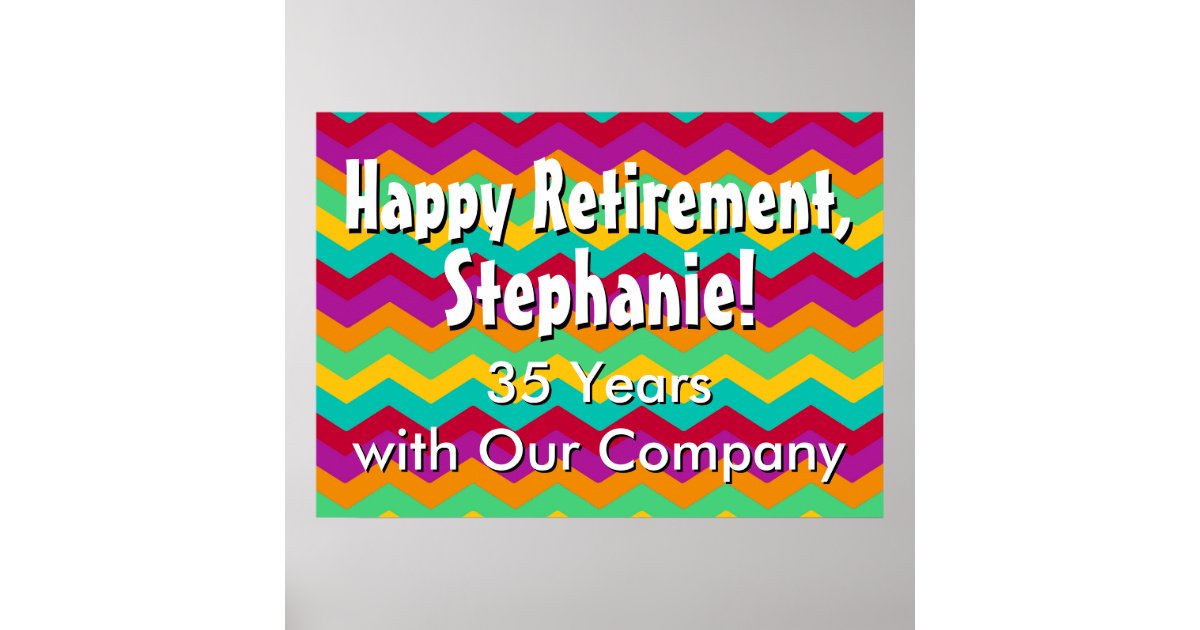 personalized happy retirement banner poster zazzlecom