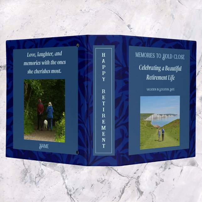 Personalized Happy Retirement Gifts for Mom Blue 3 Ring Binder (Creator Uploaded)