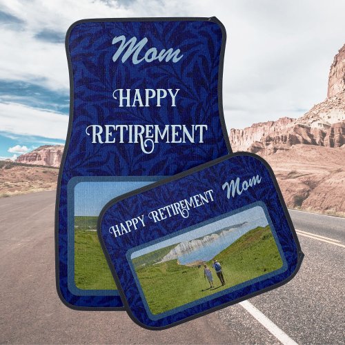 Personalized Happy Retirement Gifts for Mom Blue Car Floor Mat