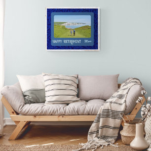 Personalized Happy Retirement Gifts for Mom Blue Poster