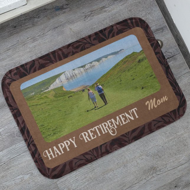 Personalized Happy Retirement Gifts for Mom Brown Bath Mat (Creator Uploaded)