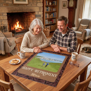 Personalized Happy Retirement Gifts for Mom Brown Jigsaw Puzzle