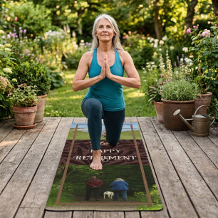 Personalized Happy Retirement Gifts for Mom Brown Yoga Mat