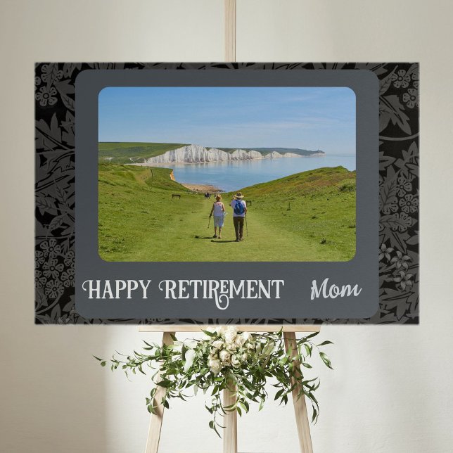 Personalized Happy Retirement Gifts for Mom Gray Foam Board (Creator Uploaded)