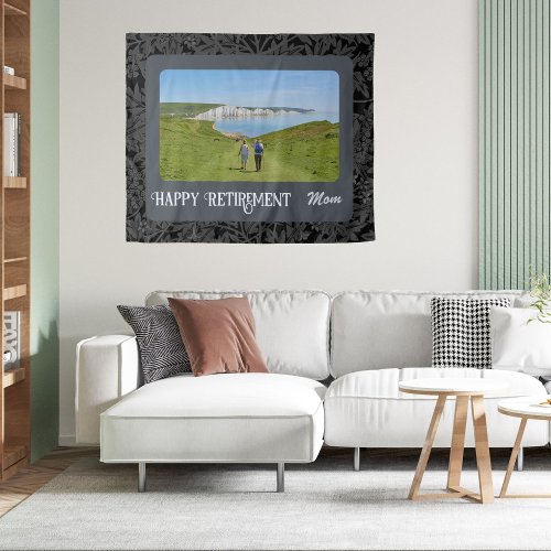 Personalized Happy Retirement Gifts for Mom Gray Tapestry