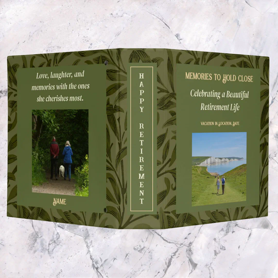 Personalized Happy Retirement Gifts for Mom Green 3 Ring Binder (Creator Uploaded)