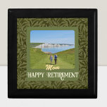 Personalized Happy Retirement Gifts for Mom Green Gift Box<br><div class="desc">Celebrate a special retirement occasion with our Personalized Gift Box, the perfect customizable keepsake for Mom. Adorned with a beautiful design and personalized text and photos, this versatile box can organize small items, add a touch of elegance to any room, or even be used as a unique gift wrap. The...</div>