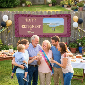 Personalized Happy Retirement Gifts for Mom Red Banner