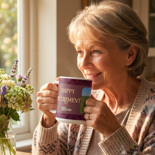 Personalized Happy Retirement Gifts for Mom Red Coffee Mug