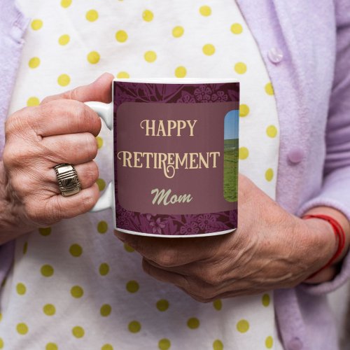 Personalized Happy Retirement Gifts for Mom Red Coffee Mug