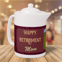 Personalized Happy Retirement Gifts for Mom Red Teapot