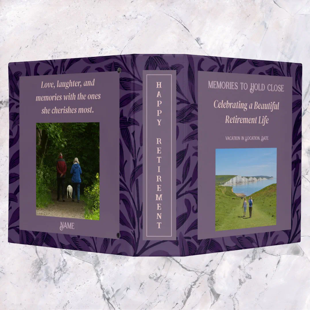 Personalized Happy Retirement Gifts for Mom Violet 3 Ring Binder (Creator Uploaded)