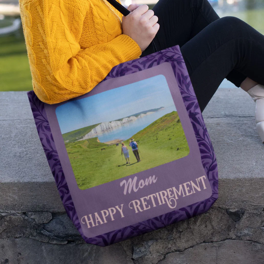 Personalized Happy Retirement Gifts for Mom Violet Tote Bag (Creator Uploaded)