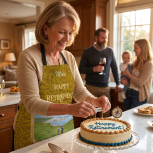 Personalized Happy Retirement Gifts for Mom Yellow Apron