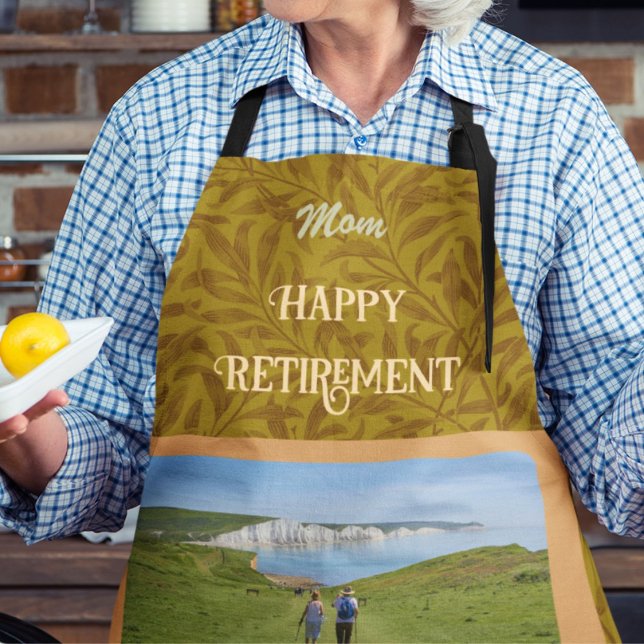 Personalized Happy Retirement Gifts for Mom Yellow Apron (Creator Uploaded)