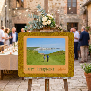Personalized Happy Retirement Gifts for Mom Yellow Foam Board