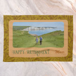 Personalized Happy Retirement Gifts for Mom Yellow Kitchen Towel<br><div class="desc">Wrap your mom in love and gratitude with Personalized Happy Retirement Gifts for Mom kitchen towel, a perfect retirement gift to show her how much you appreciate her. Customers can customize it with their heartfelt message and photo, making it a unique and thoughtful addition to any home. The practicality of...</div>