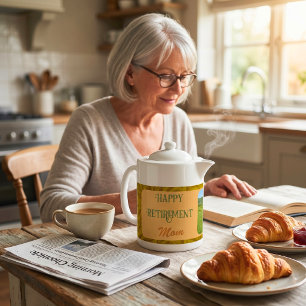 Personalized Happy Retirement Gifts for Mom Yellow Teapot