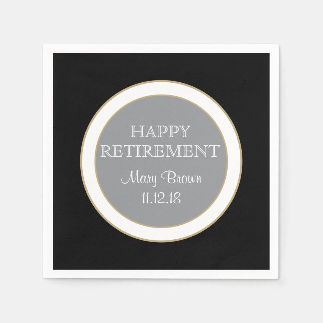 Personalized Happy RETIREMENT  paper napkin (Front)