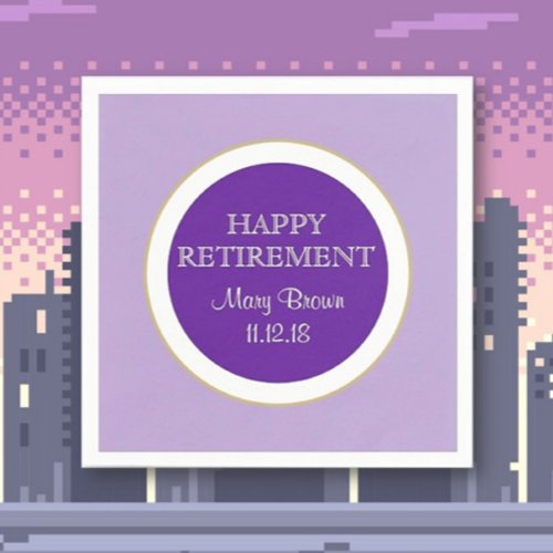 Personalized Happy RETIREMENT  paper napkin