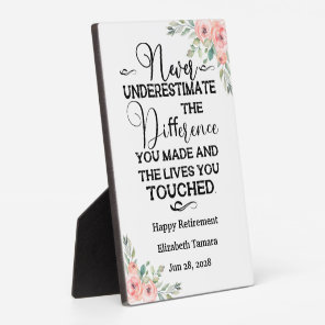 Personalized Happy Retirement quote for her Plaque