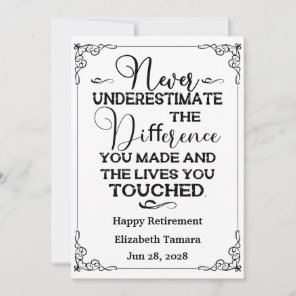 Personalized Happy Retirement quotes  Invitation