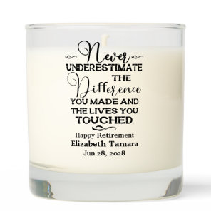 Personalized Happy Retirement quotes Scented Candle
