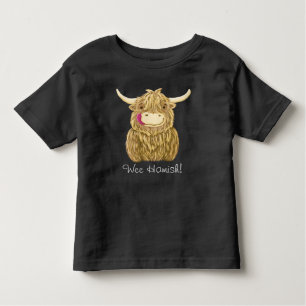 Personalized Happy Scottish Highland Cow Toddler T-shirt