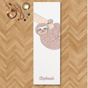 Personalized Happy Sloth Cute Yoga Mat