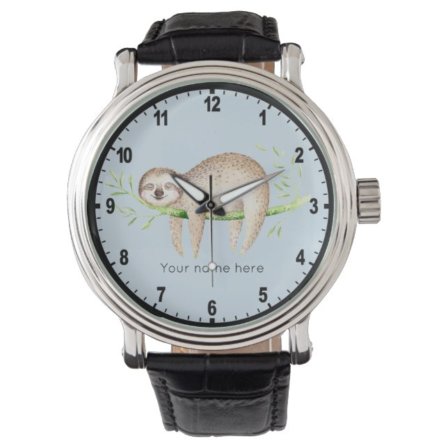 Personalized Happy Sloth Watch (Front)