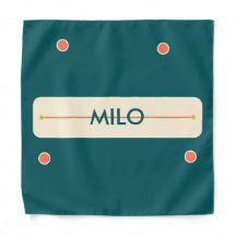 Personalized Happy Snacks Teal Pet Bandana