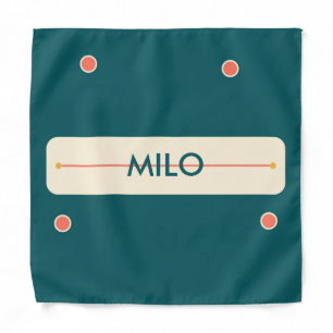 Personalized Happy Snacks Teal Pet Bandana