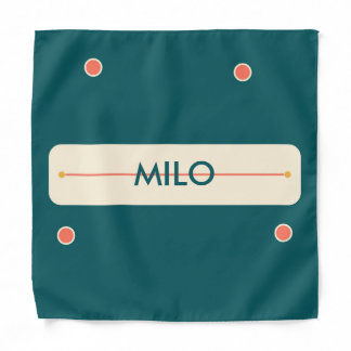 Personalized Happy Snacks Teal Pet Bandana
