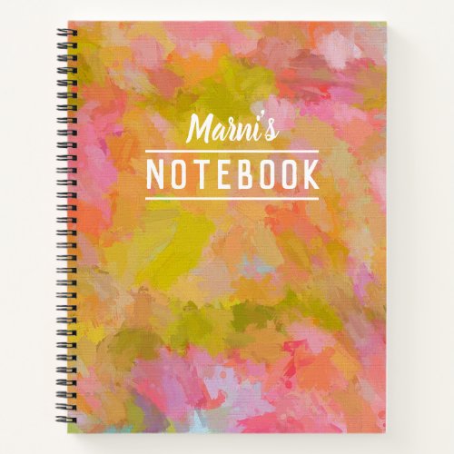 Personalized Happy Spring Colors Abstract Art Notebook