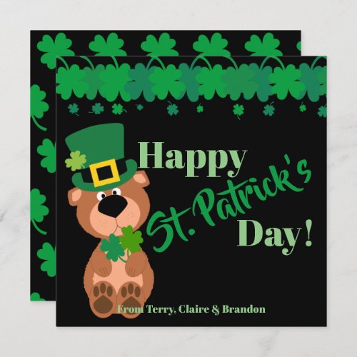 Personalized Happy St Patricks Day Editable Card