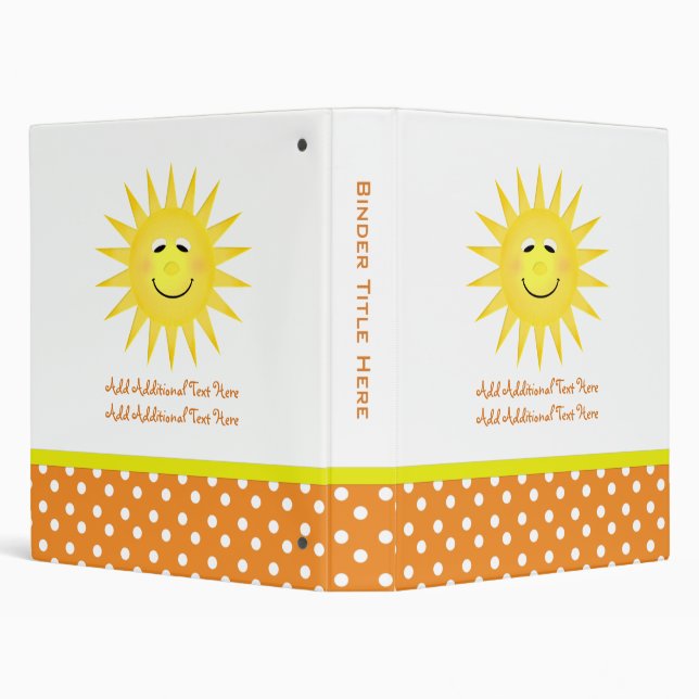Personalized Happy Sun & Polka Dot Binder (Background)