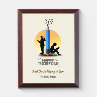 Personalized Happy Teacher's Day Poster Award Plaque