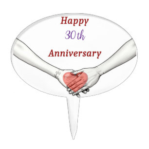 Personalized Happy _th Anniversary Cake Topper